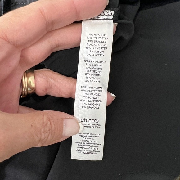 Zenergy by Chico's Size 2 Large Black Ankle Pants Stretch Pull-On Cropped - Picture 9 of 11